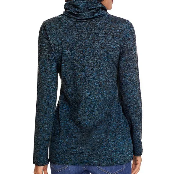 Heather Blue Cozy Cowl Neck Drawstring Sweatshirt - Picture 2 of 6